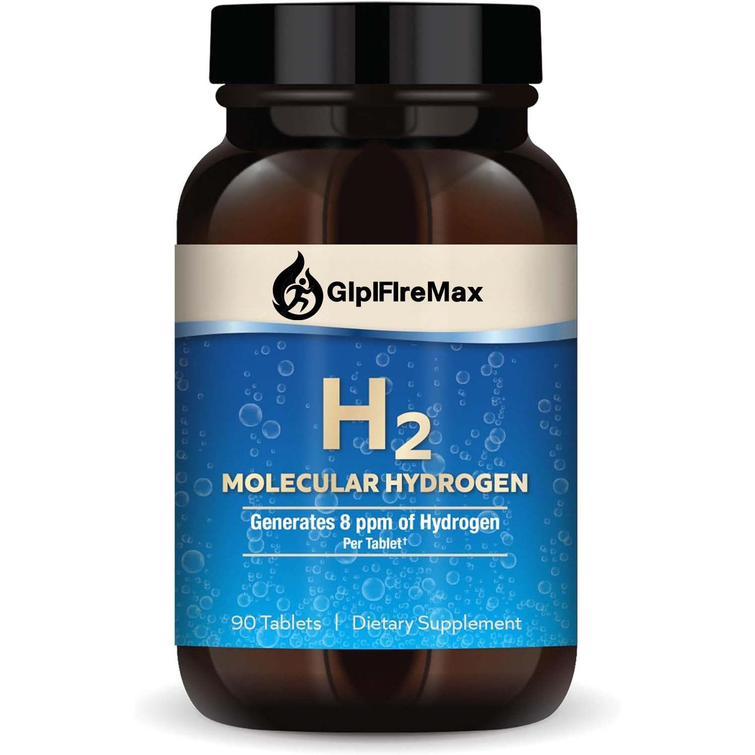 GLPIFIREMAX H2 Molecular Hydrogen - Supports Healthy Aging, Cellular Energy & Brain Health - with Elemental Magnesium - GMO-Free, Gluten-Free & Soy-Free - 90 Tablets (90 Servings)
